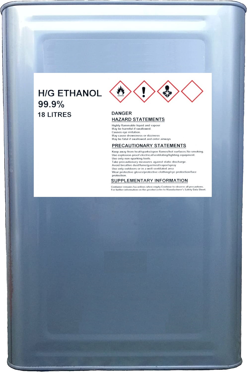 18 Litres - ETHANOL 99.9% + 5% METHANOL