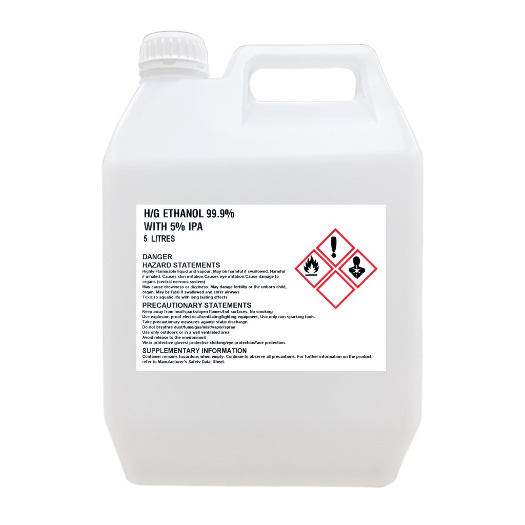 5 Litres - ETHANOL 99.9% + 5% IPA